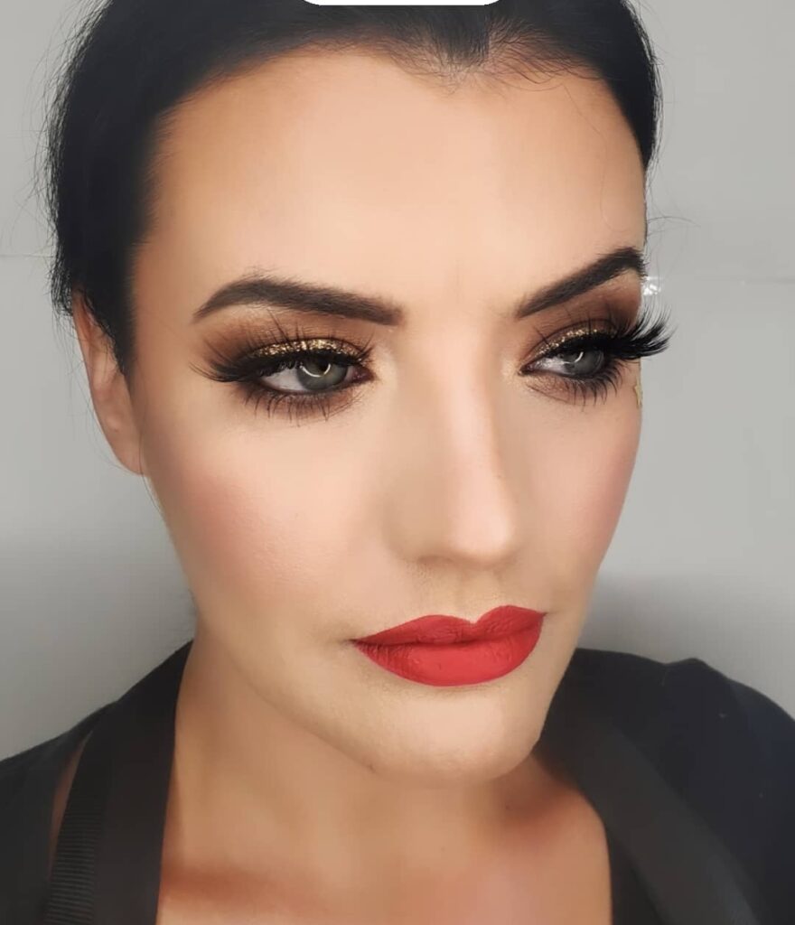 Woman with full makeup