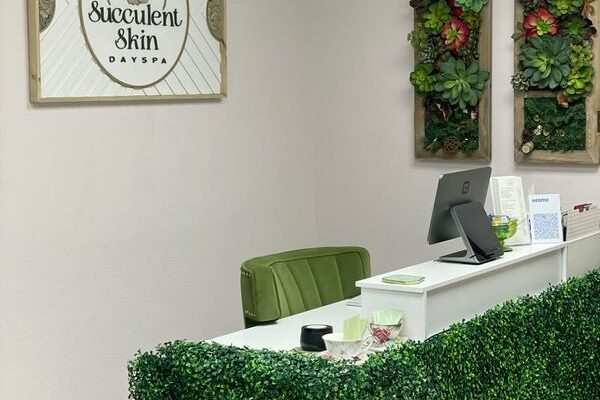 Front desk area of Succulent Skin Day Spa